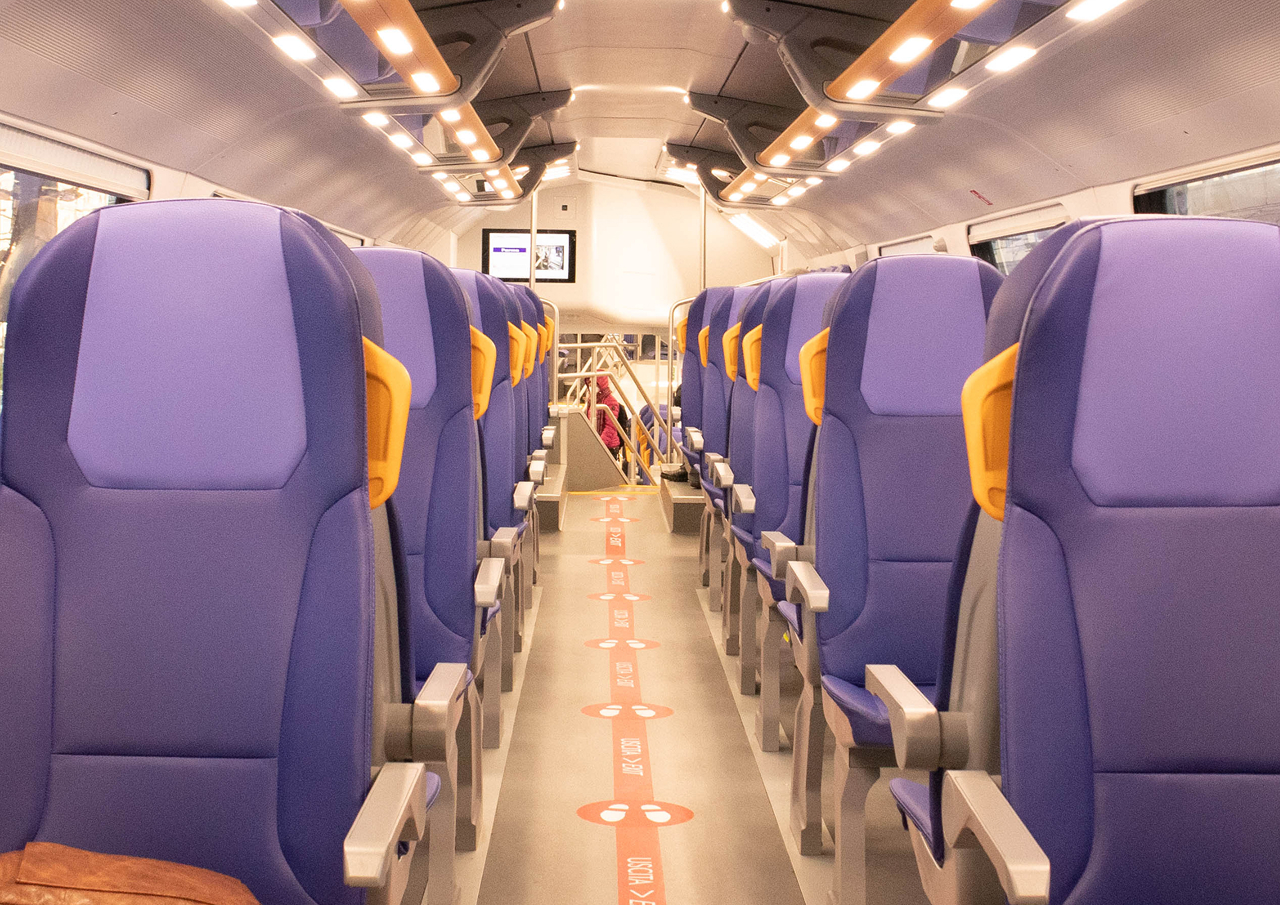 How are modern train interiors designed? 